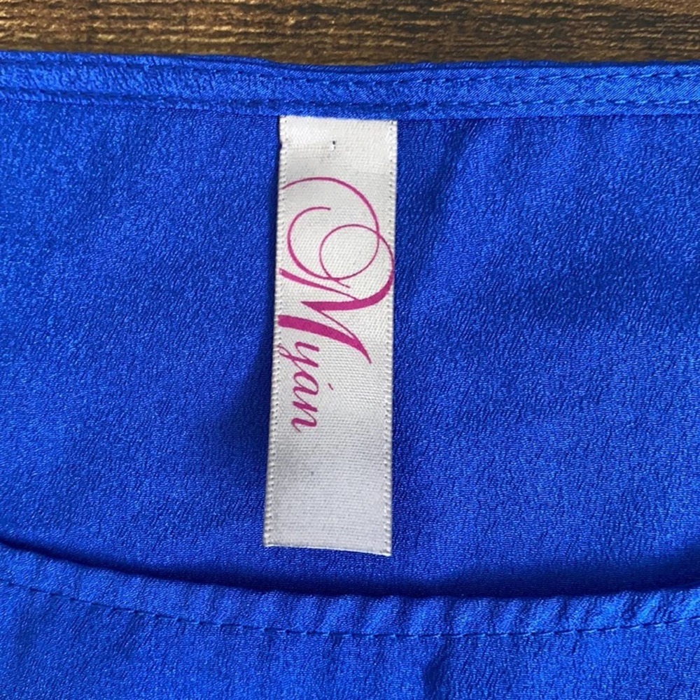 Myan Royal Blue Elastic Waist Polyester Dress Womens Size M - Picture 9 of 9